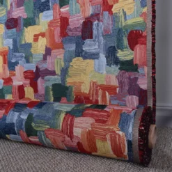 Mönstrade Möbeltyger|Abstract colourful art gobelängtyg
