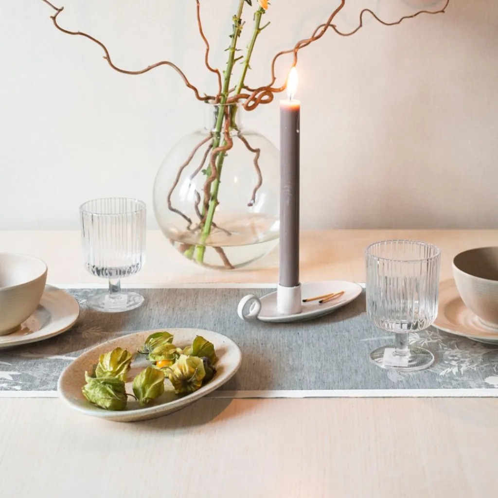 Ekelund Bordslöpare|Ekelund Löpare|Airy grå löpare 35X120 - s Linneväveri