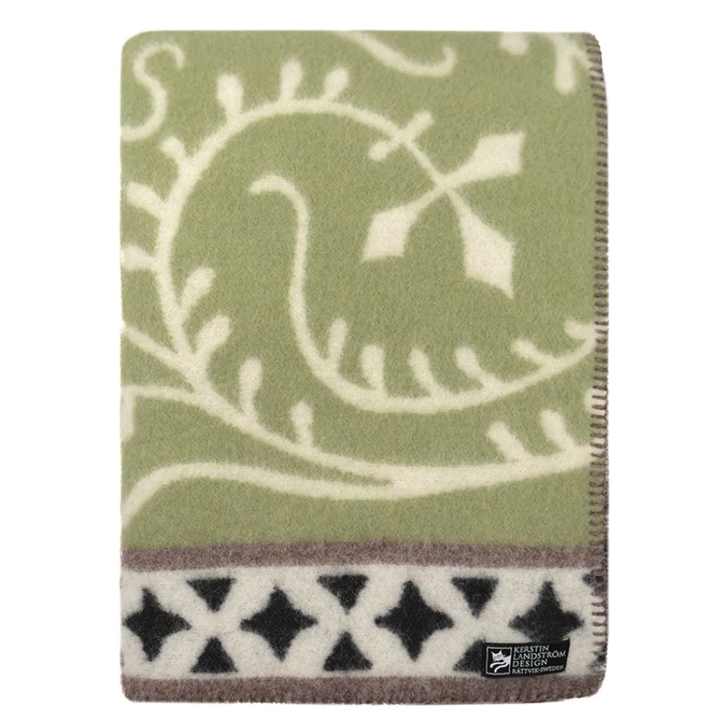 Kerstin Landström Design Ullfiltar|Albertus grön ullfilt 130x180cm -