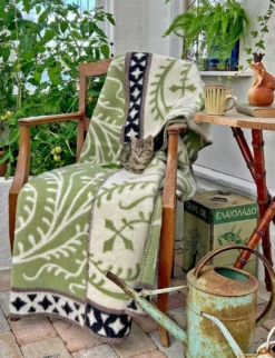 Kerstin Landström Design Ullfiltar|Albertus grön ullfilt 130x180cm -