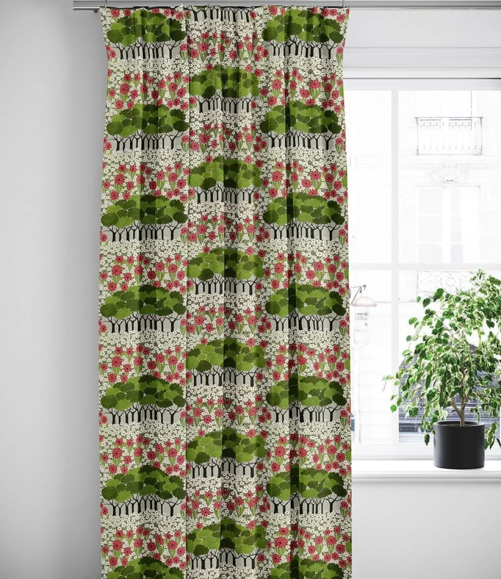 Arvidssons textil Gardiner Mönstrade|Allé grön gardiner