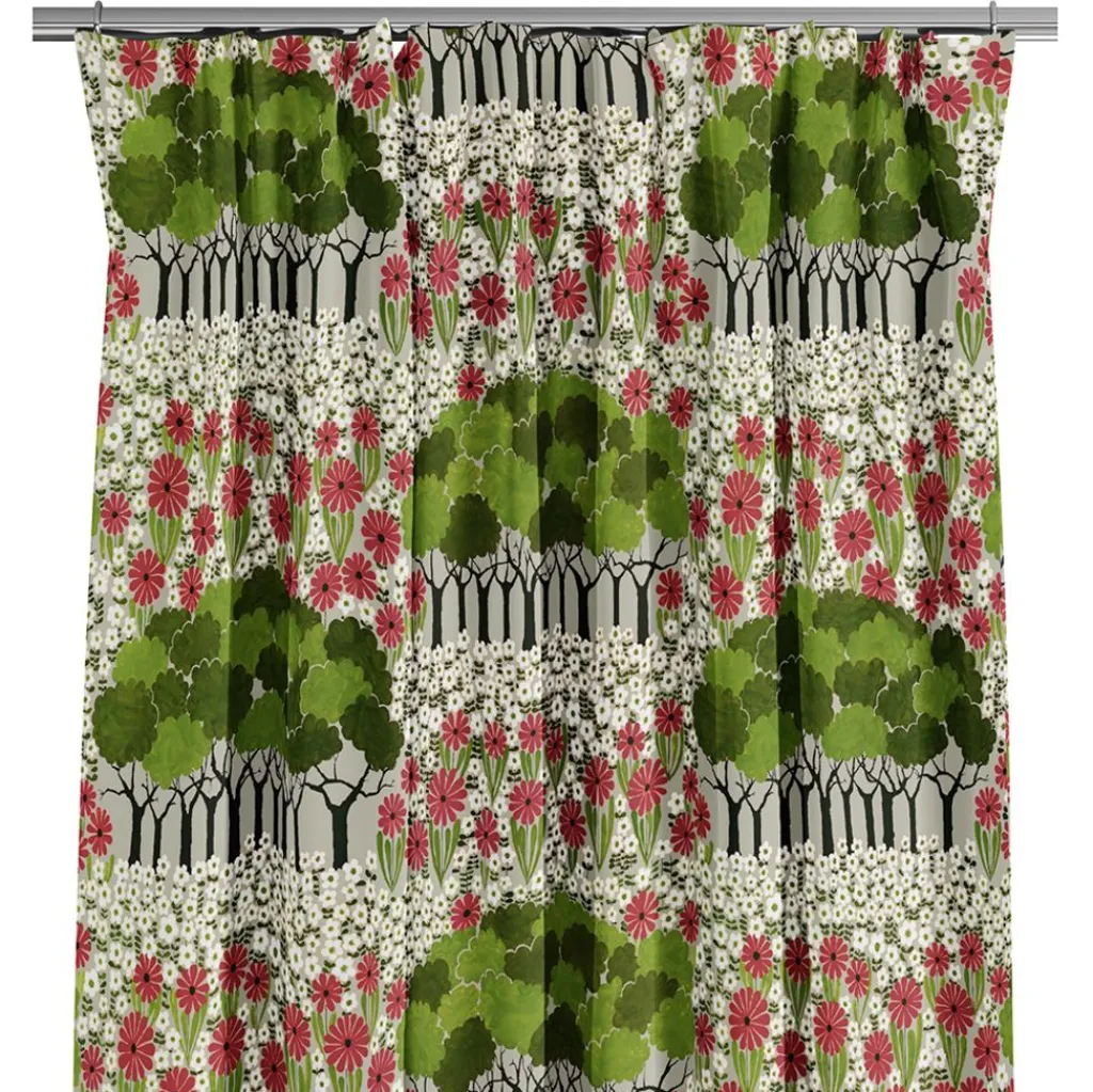 Arvidssons textil Gardiner Mönstrade|Allé grön gardiner