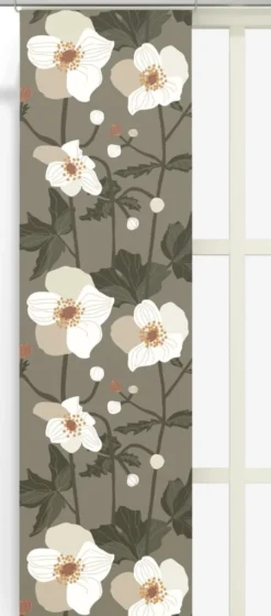 Arvidssons textil Panelgardiner|Anemon grön panelgardiner