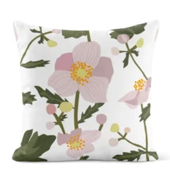 Arvidssons textil Mönstrade Kuddfodral|Anemon rosa kuddfodral