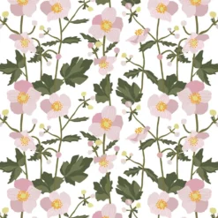 Arvidssons textil Gardintyger Mönstrade|Arvidssons Textil|Anemon rosa tyg