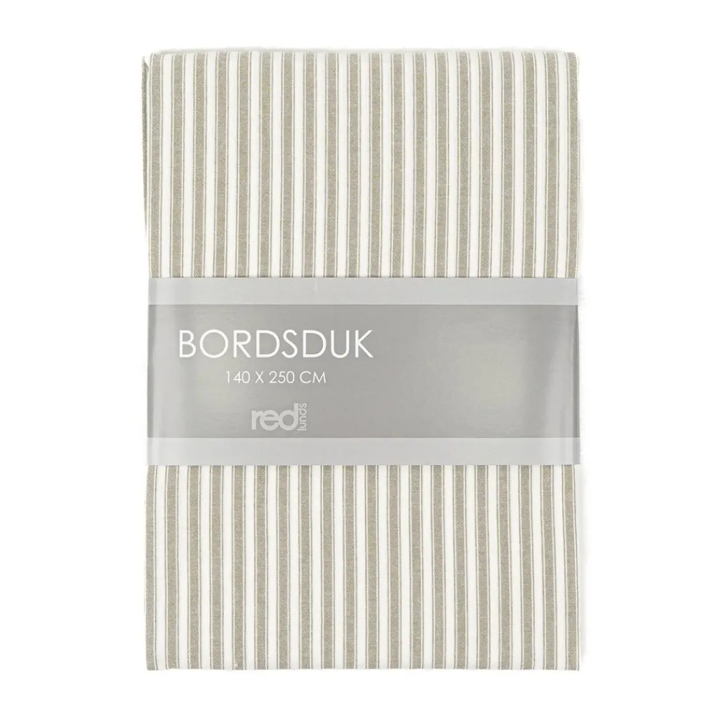 Redlunds Bordsduk|Anna Bordsduk Grön – Randig duk i bomull 140x250 cm