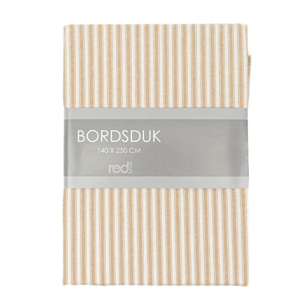 Redlunds Bordsduk|Anna Bordsduk Havre – Randig bomullsduk 140x250 cm