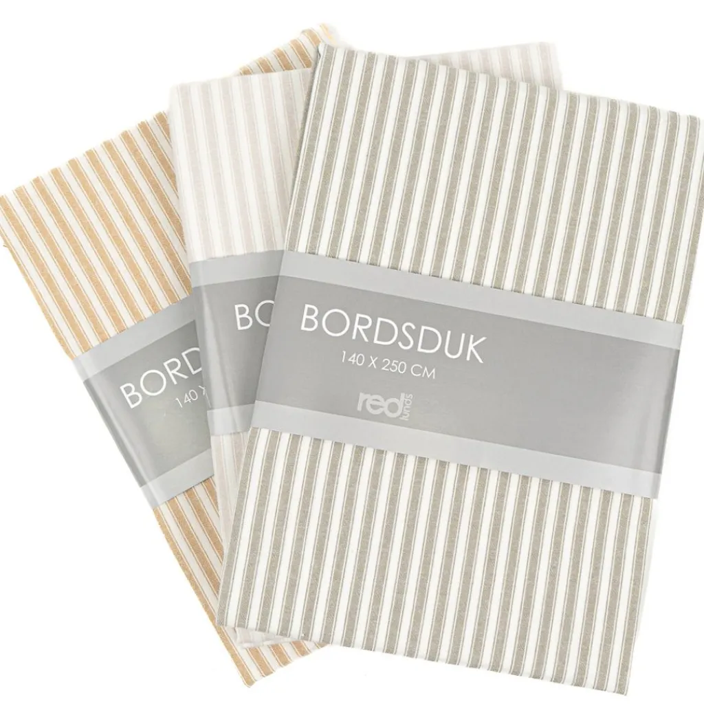 Redlunds Bordsduk|Anna Bordsduk Havre – Randig bomullsduk 140x250 cm