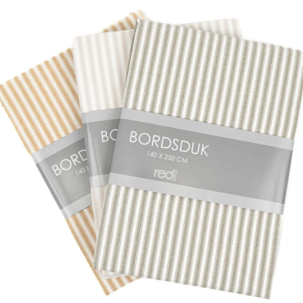 Redlunds Bordsduk|Anna Bordsduk Linne – Randig duk i bomull 140x250 cm