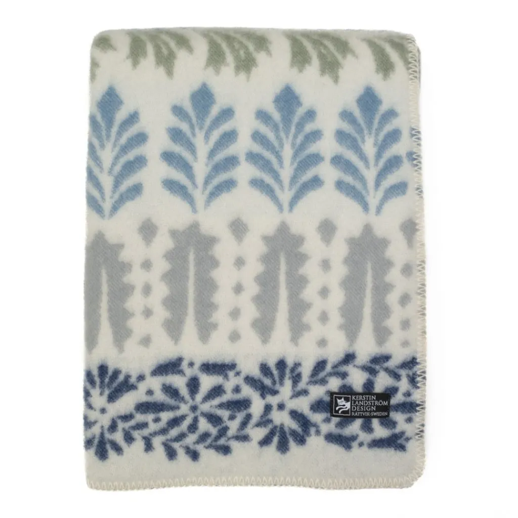 Kerstin Landström Design Ullfiltar|Arvet blå-grön ullfilt 130x180cm -