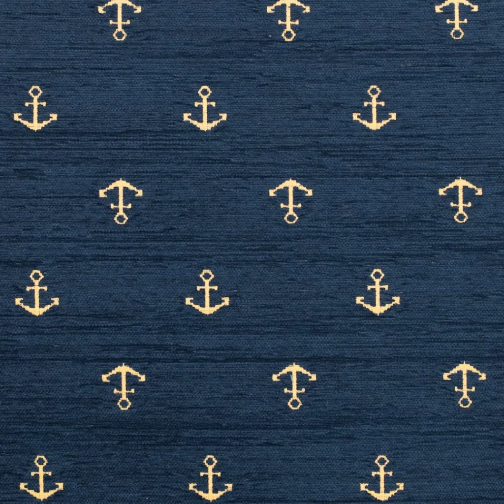 Nordisk Textil Mönstrade Möbeltyger|AUŠRA Ankare – Möbeltyg med Klassiskt Ankarmönster