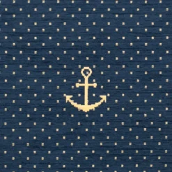 Nordisk Textil Mönstrade Möbeltyger|AUŠRA Marin – Möbeltyg med ankare och klassisk känsla