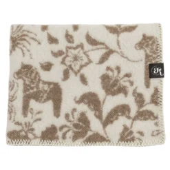 Arvidssons textil Babyfiltar|Ullplädar|Barnfilt Leksand beige 65x95cm med dalahästar och kurbits