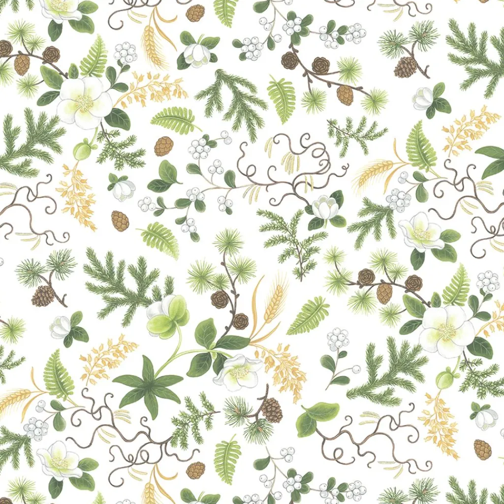 Arvidssons textil Gardintyger Mönstrade|Arvidssons Textil|Barr & Blom offwhite - blommig tyg i bomull