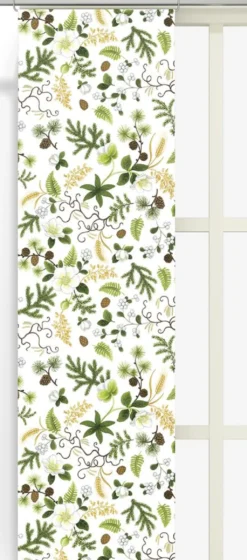 Arvidssons textil Panelgardiner|Barr & Blom offwhite/grön - panelgardiner