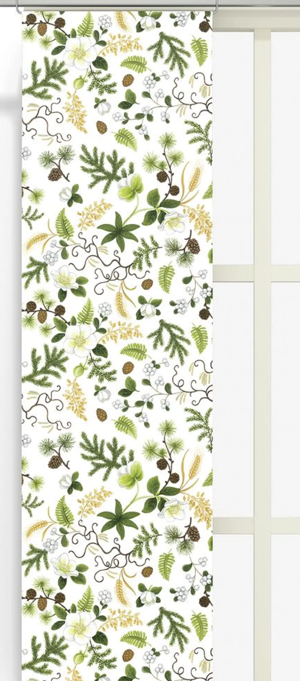 Arvidssons textil Panelgardiner|Barr & Blom offwhite/grön - panelgardiner