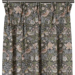 Nordisk Textil Gardiner Mönstrade|Beautiful birds grå-blå gardiner