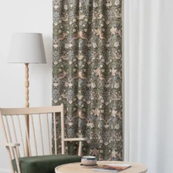 Nordisk Textil Gardiner Mönstrade|Beautiful birds grå-blå gardiner