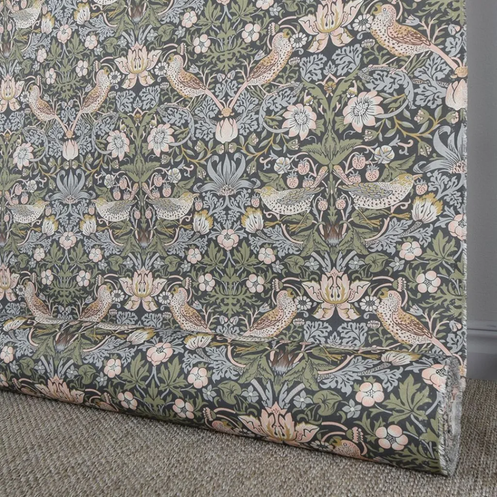 Nordisk Textil Arts & Crafts Tyger|Gardintyger Mönstrade|Beautiful birds grå-blå tyg