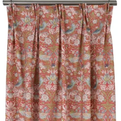 Nordisk Textil Gardiner Mönstrade|Beautiful birds röd gardiner