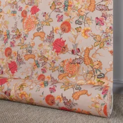 Nordisk Textil Gardintyger Mönstrade|Bengale beige blommigt gardintyg