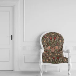 Blommiga Möbeltyger|Mönstrade Möbeltyger|Bird svart gobeläng