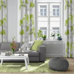 Arvidssons textil Gardintyger Mönstrade|Arvidssons Textil|Björkar grön tyg