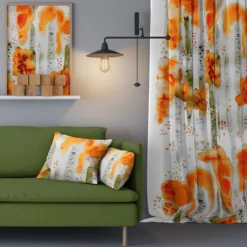 Arvidssons textil Gardintyger Mönstrade|Arvidssons Textil|Björkar orange tyg
