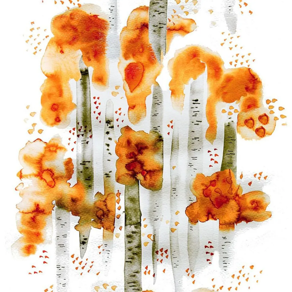 Arvidssons textil Gardintyger Mönstrade|Arvidssons Textil|Björkar orange tyg