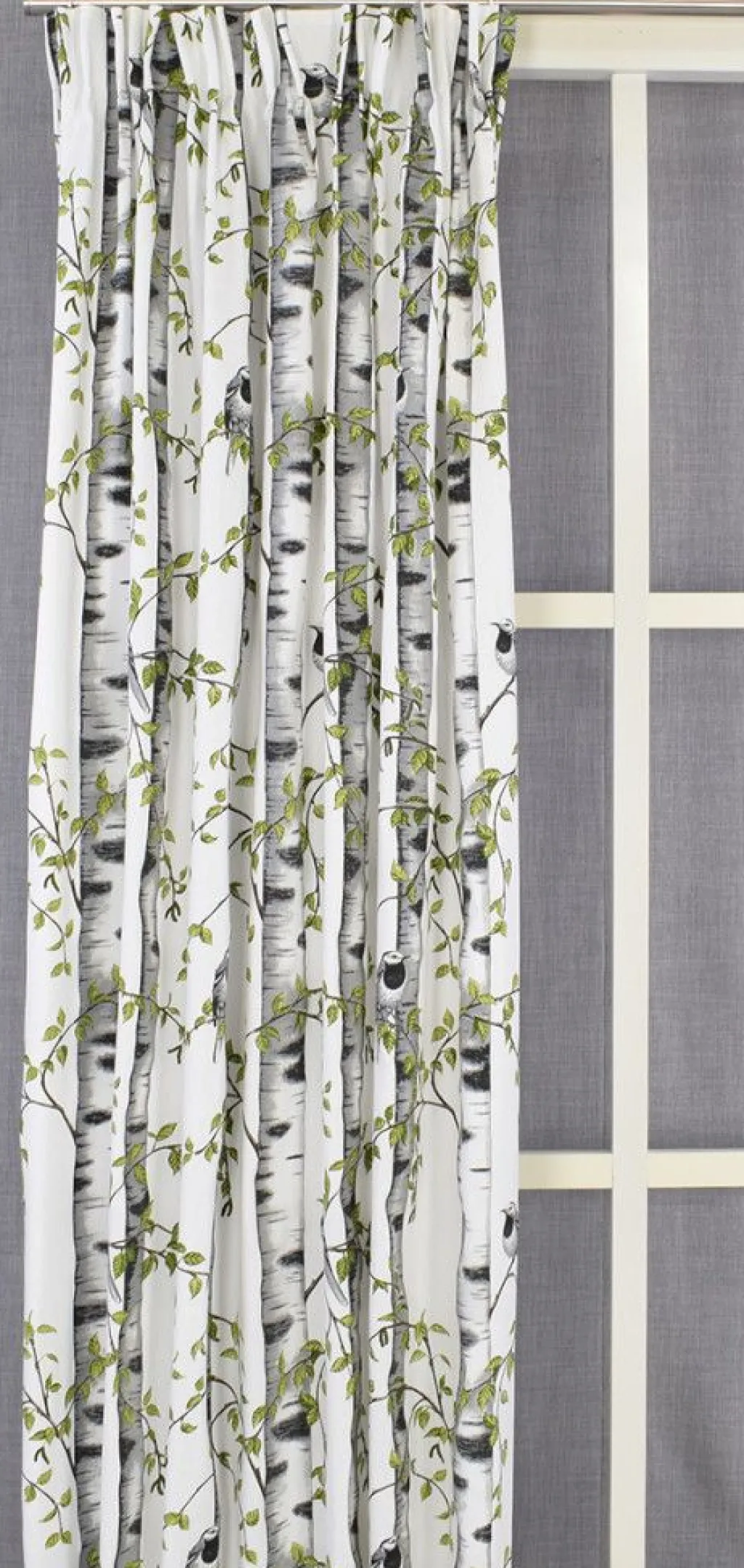 Arvidssons textil Gardiner Mönstrade|Björkdungen vit gardiner