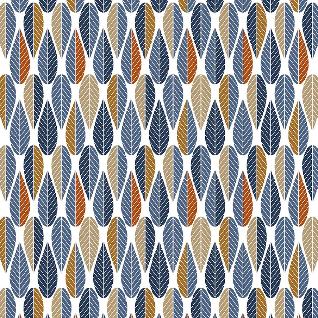 Arvidssons textil Gardintyger Mönstrade|Arvidssons Textil|Blader blå tyg