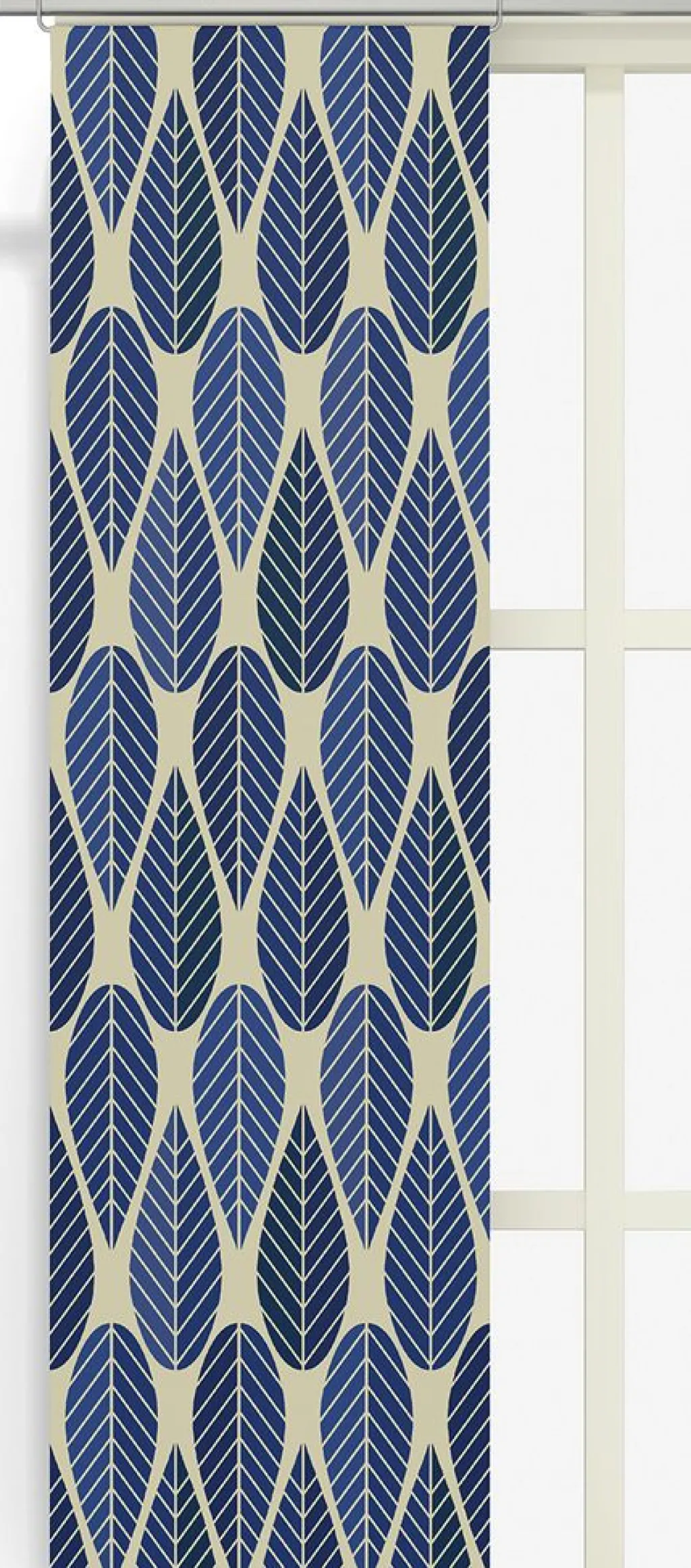 Arvidssons textil Panelgardiner|Blader culla blå panelgardiner