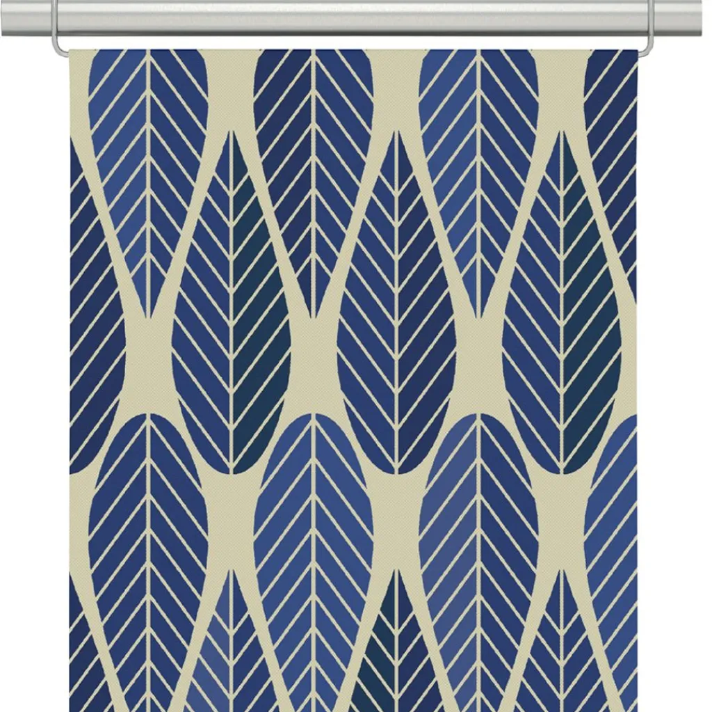 Arvidssons textil Panelgardiner|Blader culla blå panelgardiner