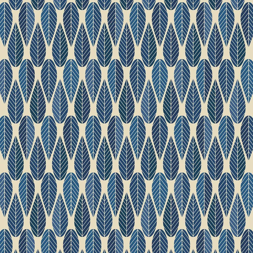 Arvidssons textil Gardintyger Mönstrade|Arvidssons Textil|Blader culla blå tyg