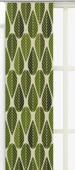 Arvidssons textil Panelgardiner|Blader culla grön panelgardiner