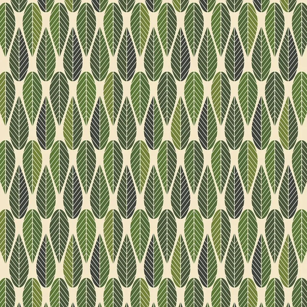 Arvidssons textil Gardintyger Mönstrade|Arvidssons Textil|Blader culla grön tyg