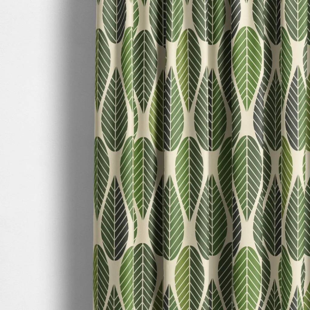 Arvidssons textil Gardintyger Mönstrade|Arvidssons Textil|Blader culla grön tyg