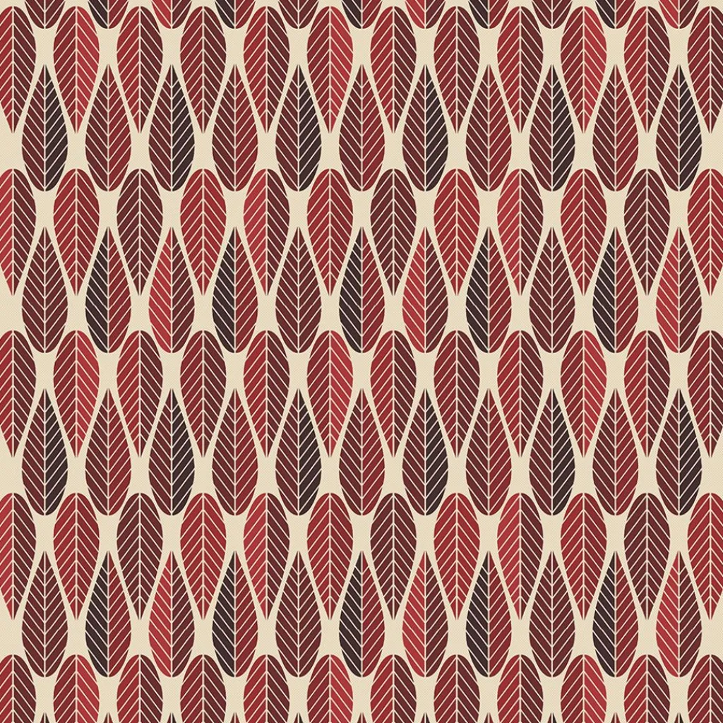 Arvidssons textil Gardintyger Mönstrade|Arvidssons Textil|Blader culla röd tyg