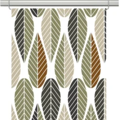 Arvidssons textil Panelgardiner|Blader grön-beige panelgardiner