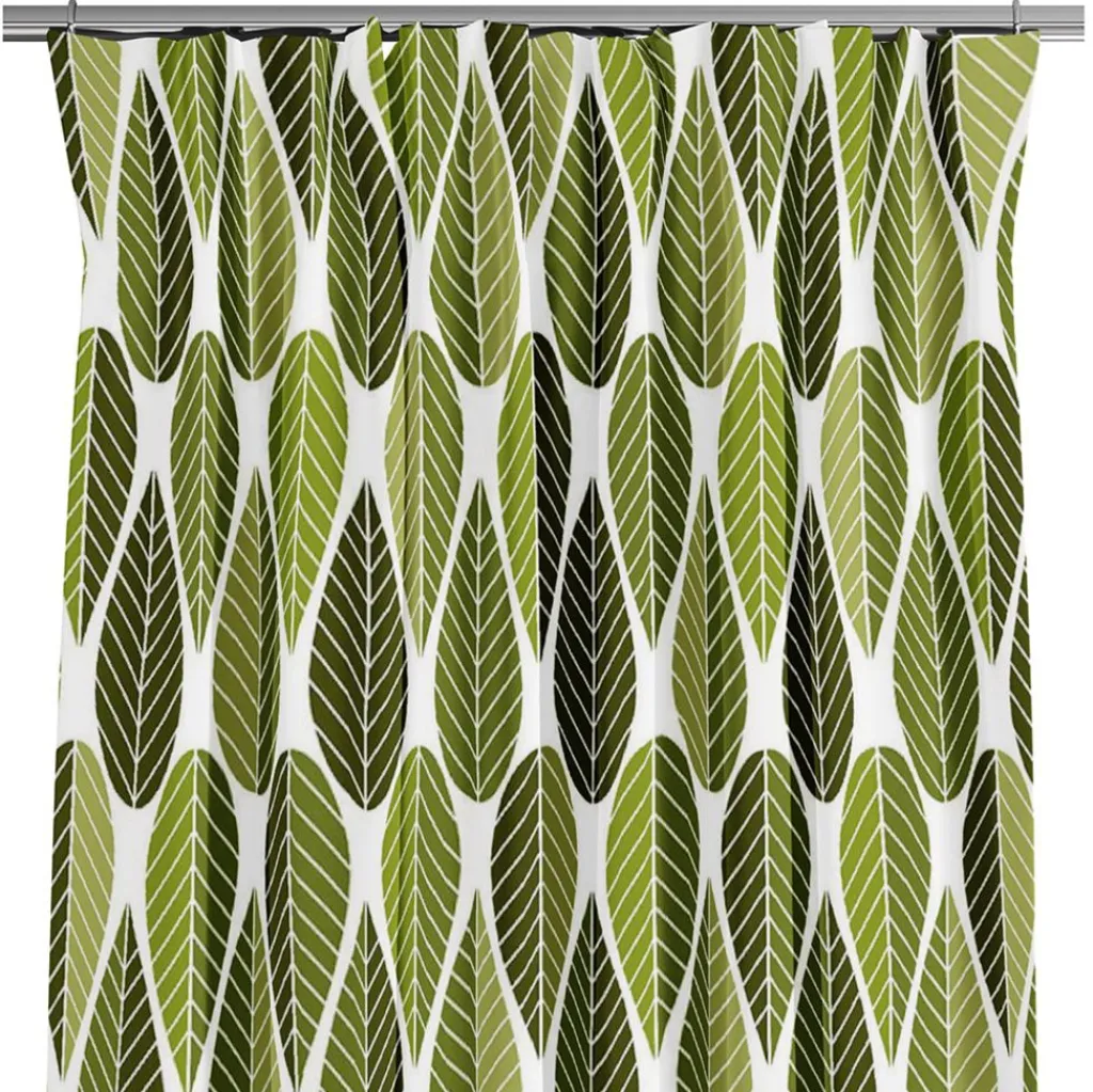 Arvidssons textil Gardiner Mönstrade|Blader grön gardiner
