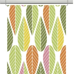 Arvidssons textil Panelgardiner|Blader grön-gul panelgardiner