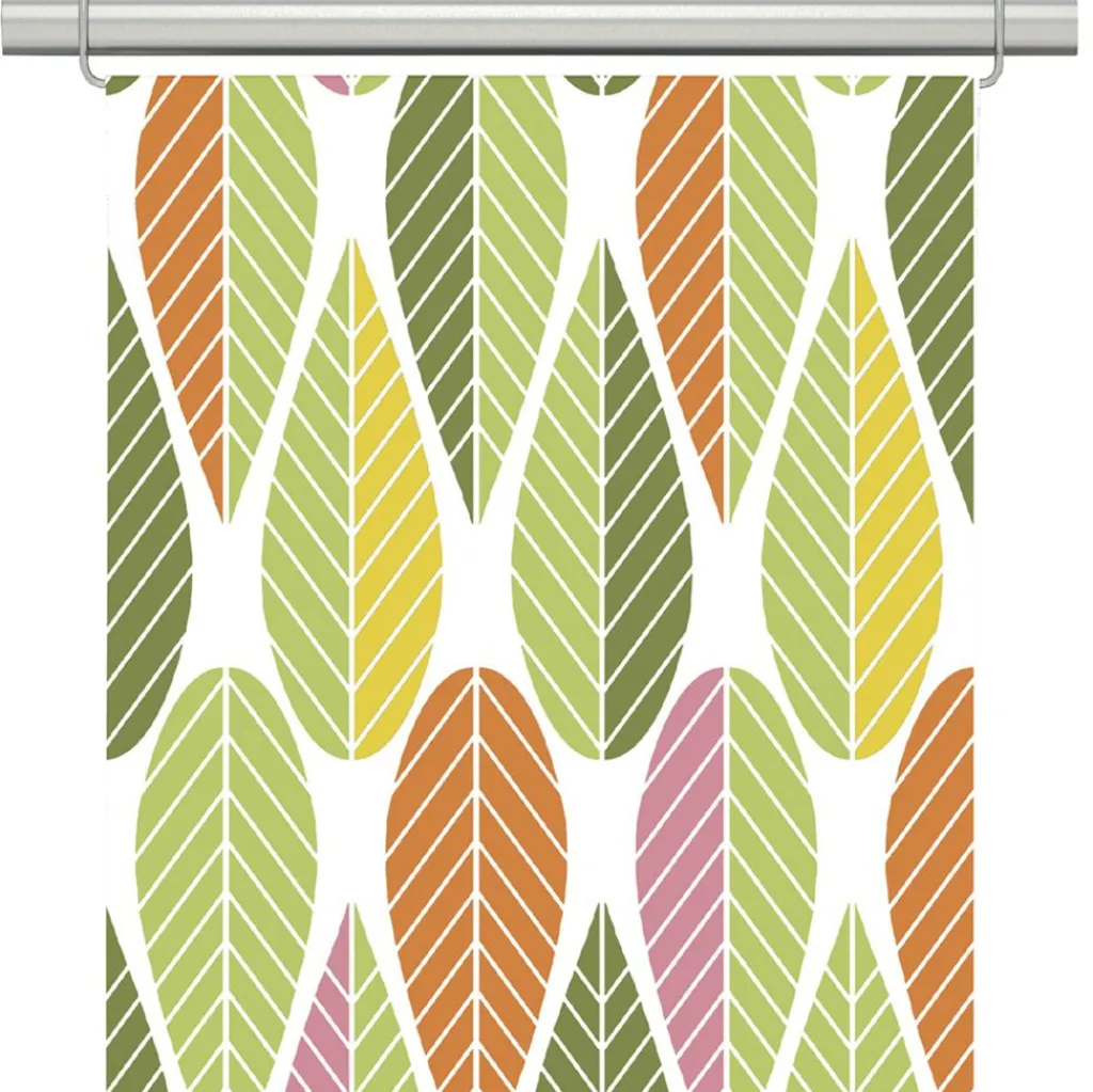 Arvidssons textil Panelgardiner|Blader grön-gul panelgardiner
