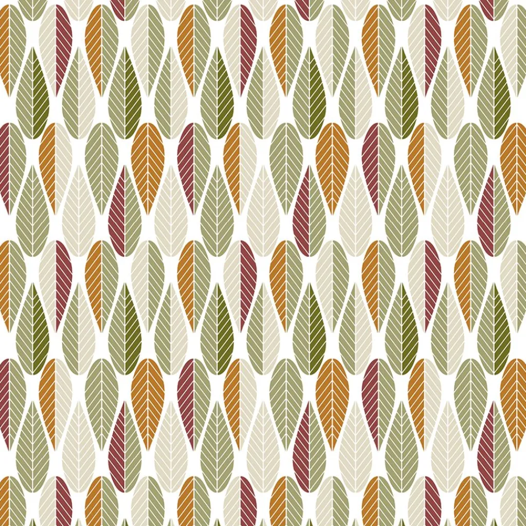 Arvidssons textil Gardintyger Mönstrade|Arvidssons Textil|Blader grön-rost tyg