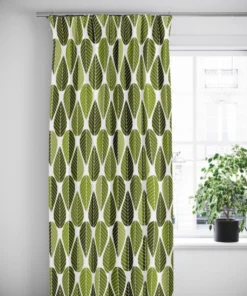 Arvidssons textil Gardintyger Mönstrade|Arvidssons Textil|Blader grön tyg