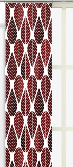 Arvidssons textil Panelgardiner|Blader röd panelgardiner