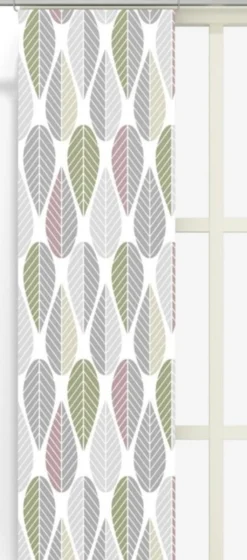 Arvidssons textil Panelgardiner|Blader rosa panelgardiner