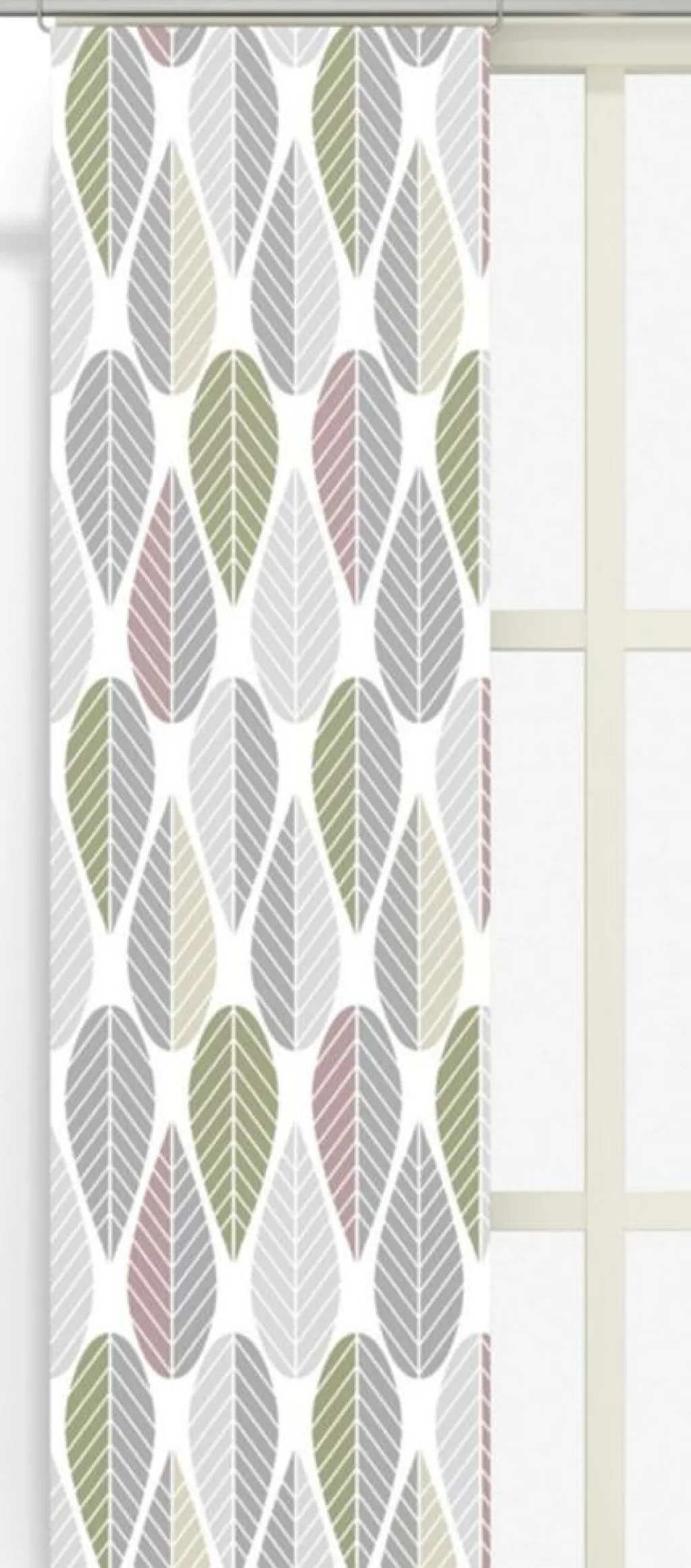 Arvidssons textil Panelgardiner|Blader rosa panelgardiner