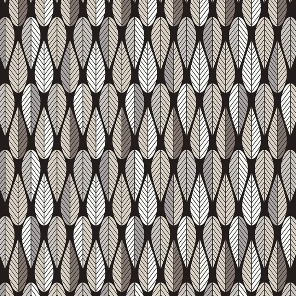 Arvidssons textil Mönstrade Kuddfodral|Blader svart kuddfodral