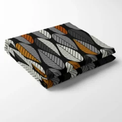 Arvidssons textil Bordsduk|Blader svart-orange bordsduk