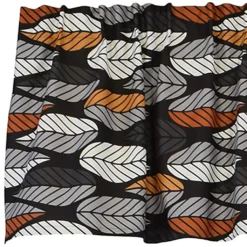 Arvidssons textil Gardinkappor Mönstrade|Blader svart-orange gardinkappa metervara